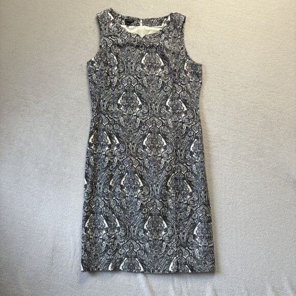 Talbots Dress‎ Women Sz 12 Sleeveless Black Paisley Made In India 100% Cotton - Picture 1 of 10